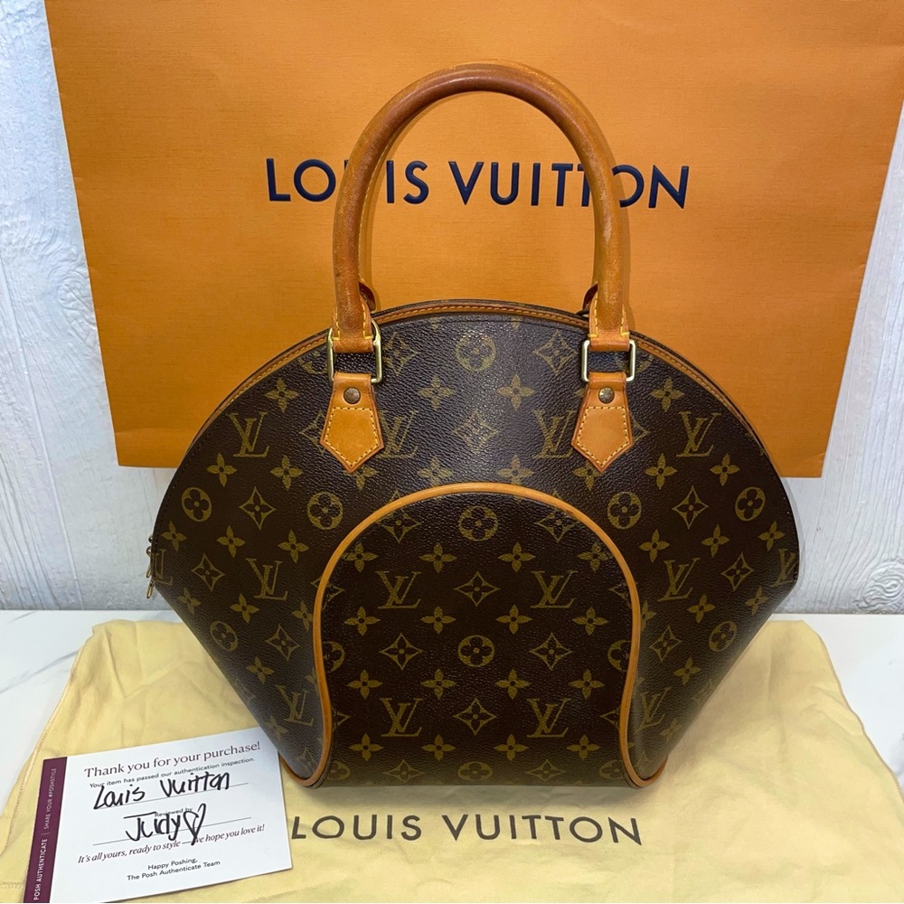 Louis Vuitton Brown Monogram Dome Satchel with Tan Trim